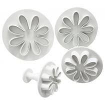 Kit 4 Molde Flor Cortador Bolo Artesanato