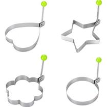 Kit 4 Moldes Omelete Ovo Tapioca Divertido Aço Inox Premium