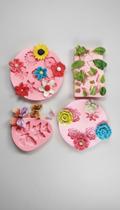 Kit 4 Moldes Silicone Flores e Borboletas Artesanato