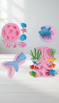 Kit 4 Moldes Silicone Fundo do Mar Artesanato Kit 4 Moldes Silicone Fundo do Mar Artesanato
