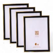 Kit 4 Moldura A4 21x30 Acetato Paspatur Certificado Diploma