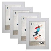 Kit 4 Molduras Porta Retrato 10X15 Branco