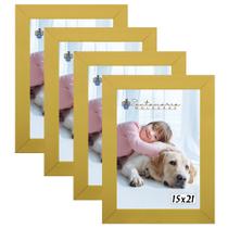 Kit 4 Molduras Porta Retrato 15X21 Amarelo