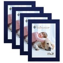 Kit 4 Molduras Porta Retrato 15X21 Azul