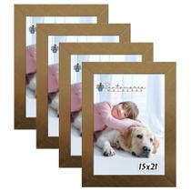 Kit 4 Molduras Porta Retrato 15X21 Dourado