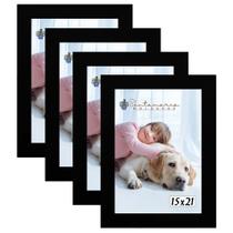 Kit 4 Molduras Porta Retrato 15X21 Preto