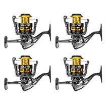 Kit 4 Molinetes Pesca Marine Sports Elite 1000 Gold FD 3 Rolamentos