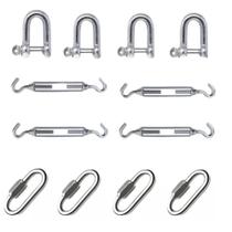 kit 4 Mosquetao +4 Manilha +4 Esticador 3/16-5mm -12pç