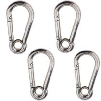 Kit 4 Mosquetão Inox Trava Automática 7Mm X 70Mm Com Olhal