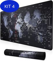 Kit 4 Mouse Pad Gamer Speed Extra Grande 70X30 Mapa Mundi