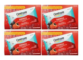 Kit 4 Multivitamínico Centrum Energia Em Pó C/12 Envelopes Kit 4 Multivitamínico Centrum Energia Em Pó C/12 Envelopes