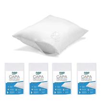 Kit 4 Nap Capa Fronha Protetora para Travesseiro Impermeável Fechamento com Zíper CAP002