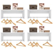 Kit 4 Nichos Cabideiros Suspensos Berlim Branco - Lumil Móveis