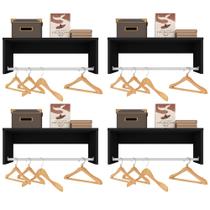Kit 4 Nichos Cabideiros Suspensos Berlim Preto - Lumil Móveis