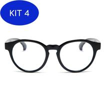 Kit 4 Óculos De Grau Infantil Inquebrável Silicone Redondo