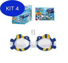Kit 4 Óculos de Natação Mergulho piscina infantil criança