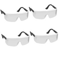 Kit 4 Óculos de Segurança Transparente EPI Haste Ajustável