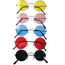 Kit 4 Óculos Redondo Vintage Dos Anos 60 Coloridos Hippie