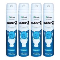 Kit 4 Odorizador Sanitario Block Nº2 Fresh 100ml 85g Kit 4 Odorizador Sanitario Block Nº2 Fresh 100ml 85g