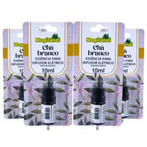 Kit 4 Odorizante Essência para Difusor Elétrico Chá Branco Mogilândi 10ml