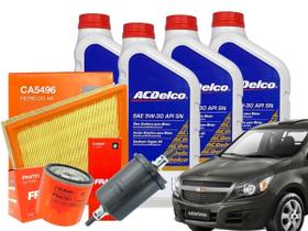 Kit 4 Óleo 5w30 Sintético ACDELCO + Filtros FRAM Óleo/Ar/Combustível Montana 1.4 8v Econoflex 2011/.