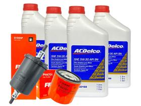 Kit 4 Óleo ACDelco 5w30 Sintético + Filtro de Óleo e Combustível FRAM