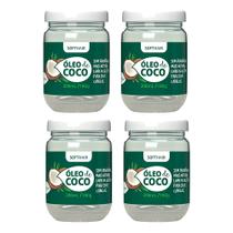 Kit 4 Óleo de Côco Virgem para Cabelo e Pele Rosto Tratamento Capilar Umectação 180g Soft Hair