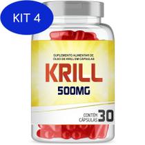Kit 4 Óleo De Krill 500Mg Com 30 Cápsulas Gelatinosas
