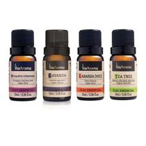 Kit 4 Óleo Essencial - Eucalipto, Lavanda, Laranja e Tea Tree/Melaleuca - Via Aroma Kit 4 Óleo Essencial - Eucalipto, Lavanda, Laranja e Tea Tree/Melaleuca - Via Aroma