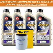 Kit 4 Óleo Motor Havoline Pro DS Full Synthetic SAE 5W-30 - 4 Litros + Filtro
