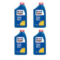Kit 4 Óleo Motor Mobil Super 15W40 Semissintético 1 Litro