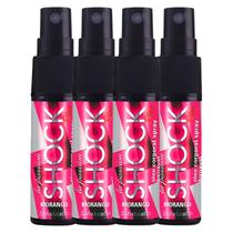 Kit 4 Óleo Spray Shock Plus Morango massagem romantica