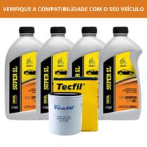 Kit 4 Óleos 20w50 Carro Incol Super SL - 4 Litros + Filtro Kit 4 Óleos 20w50 Carro Incol Super SL - 4 Litros + Filtro