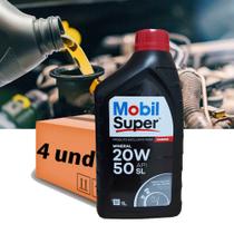 Kit 4 Óleos 20w50 Mineral Mobil Super Original Carro
