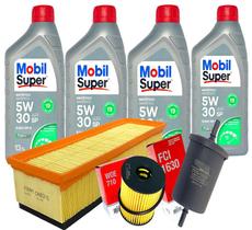 Kit 4 Óleos 5w30 MOBIL Sintético + Filtro Óleo/Combustível/Ar Aircross C3 C4 Cactus Partner 208 2008