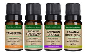 Kit 4 Óleos Essenciais 10ml - Puro E Natural