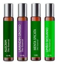 Kit 4 Óleos Essenciais Bem Estar Roll On 10ml Kit 4 Óleos Essenciais Bem Estar Roll On 10ml