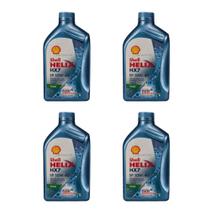 Kit 4 Óleos Motor 10W40 Semi Sintético Shell Helix HX7 1 Litro