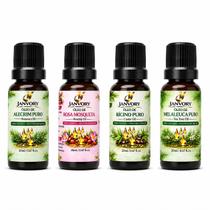 Kit 4 Óleos Naturais 20ml Melaleuca, Rícino, Rosa Mosqueta e Alecrim Kit 4 Óleos Naturais 20ml Melaleuca, Rícino, Rosa Mosqueta e Alecrim