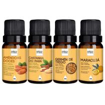 Kit 4 Óleos Vegetais Nutritivo Completo Para Cuidados - Puro - Essência Do Brasil Kit 4 Óleos Vegetais Nutritivo Completo Para Cuidados - Puro - Essência Do Brasil