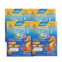 Kit 4 Ômega 3 EPA DHA Kids 30 Cap Mastigaveis - Ecofitus Kit 4 Ômega 3 EPA DHA Kids 30 Cap Mastigaveis - Ecofitus