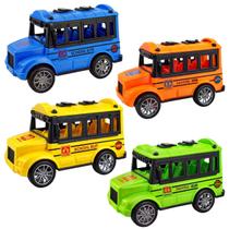 Kit 4 Ônibus Escolar Brinquedo infantil movido à Fricção