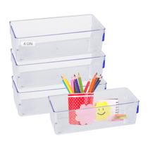 Kit 4 Organizador Armario/Escritório Acrílico 11,5x34,8 Kit 4 Organizador Armario/Escritório Acrílico 11,5x34,8