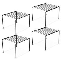 Kit 4 Organizador de Armário 22cm Aramado Cor Preto ou Branco Prateleira Suporte Aço Pratos Gaveta Kit 4 Organizador de Armário 22cm Aramado Cor Preto ou Branco Prateleira Suporte Aço Pratos Gaveta