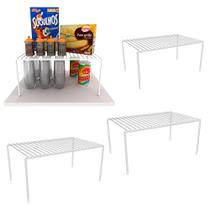 Kit 4 Organizador de Armário Multiuso Médio de 33cm Prateleira Aramado Branco Kit 4 Organizador de Armário Multiuso Médio de 33cm Prateleira Aramado Branco