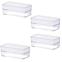 Kit 4 Organizador de Gavetas 15x7,5x5,2Cm Transparente