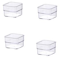 Kit 4 Organizador de Gavetas 7,5x7,5x5,2Cm Transparente