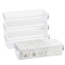 KIt 4 Organizador De Gavetas Acrilico Meia Cueca Roupas