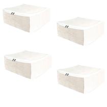 Kit 4 Organizador de Gavetas Guarda Roupa Multiuso Branco