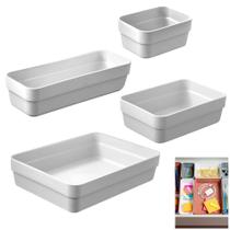 Kit 4 Organizador De Gavetas Plástico Cozinha Quarto Multiuso Objetos - KTE 001 Ou